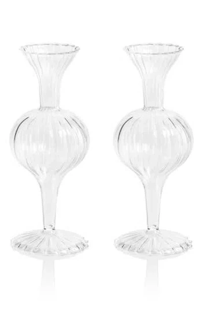 Zodax Monet Optic Set Of 2 Vases In White