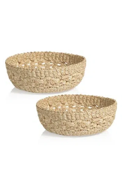 Zodax Myra Abaca Set Of 2 Baskets In Brown