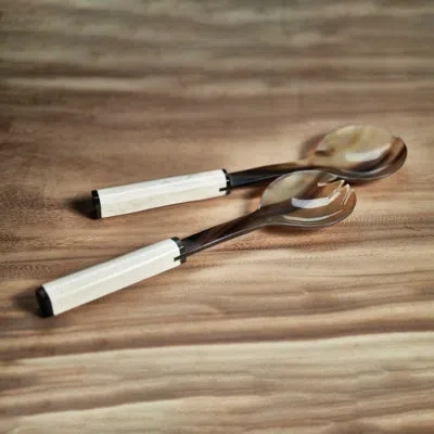 Zodax Nadine Horn 2 Piece Salad Servers Set