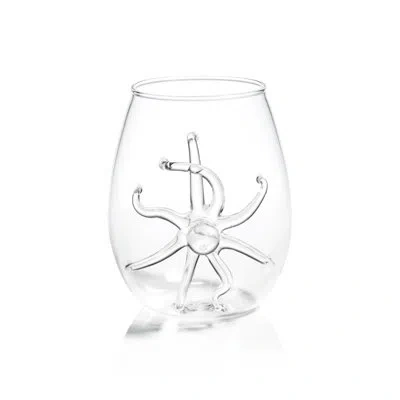 Zodax Octopus Stemless Glasses, Set Of 6 In Clear
