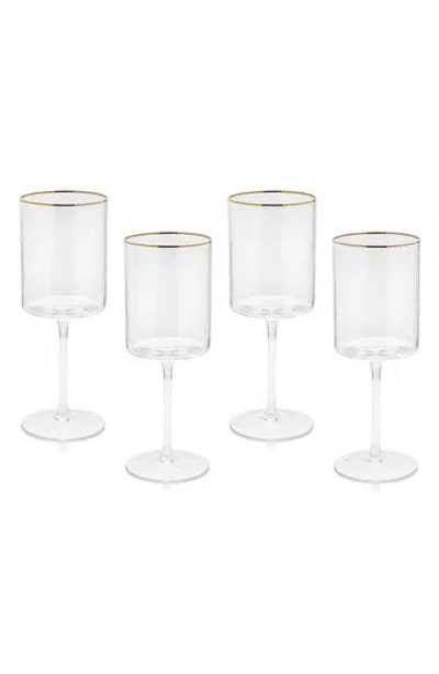 Zodax Optic Set Of 4 Wine Glasses In White