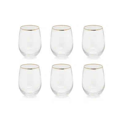 Zodax Ottica Stemless All Purpose Glasses, Set Of 6 In Clear