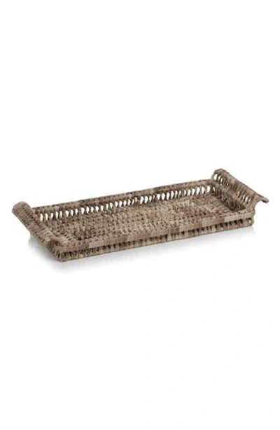 Zodax Pandan Woven Tray In Gray