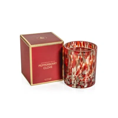 Zodax Pepperberry Clove Scented Jar Candle In Red