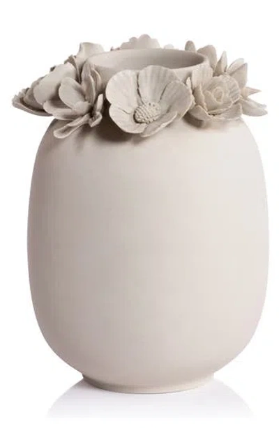 Zodax Petite Couronne Fine Bone China Vase In White