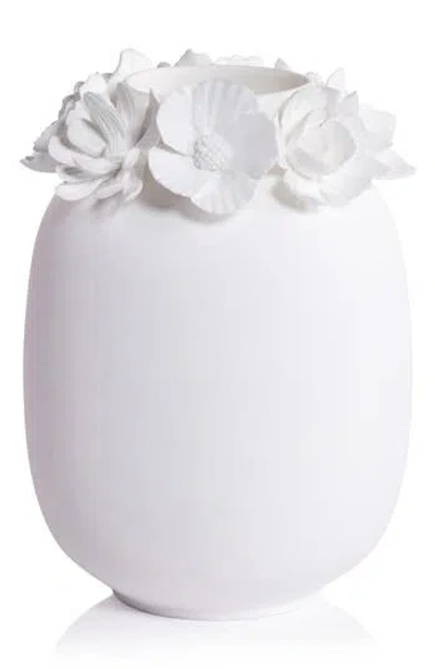 Zodax Petite Couronne Fine Bone China Vase In White