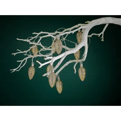 Zodax Pine Cone 10 Light Battery String Lights In Silver