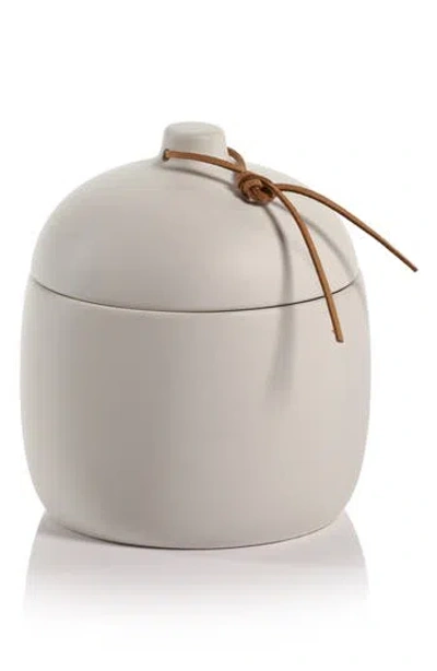 Zodax Prado Ceramic Cannister With Lid In White