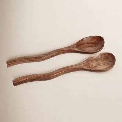 Zodax Ramona Mango Curvy 2 Piece Serving Spoon Set