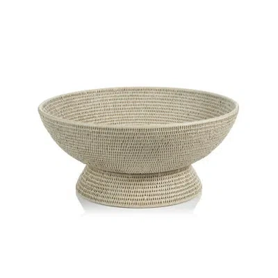Zodax Rattan Decorative Bowl In Off-white