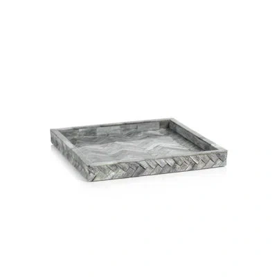 Zodax Rattan Tray In Gray