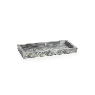 Zodax Rattan Tray In Gray