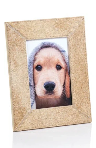 Zodax Rutbeek Genuine Calf Hair Photo Frame In Brown