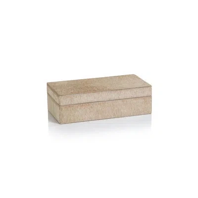 Zodax Rutbeek Hair-on Leather Decorative Box In Neutral
