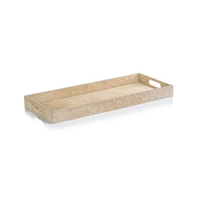 Zodax Rutbeek Hair-on-hide Leather Serving Tray In Tan