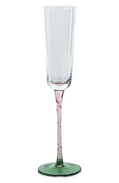Zodax Sachi Set Of 6 Champagne Flutes In Green