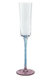 Zodax Sachi Set Of 6 Champagne Flutes In Blue