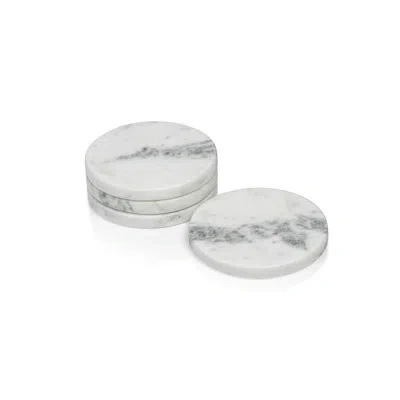 Zodax Saumur Marble Coasters, Set Of 8 In White,gray