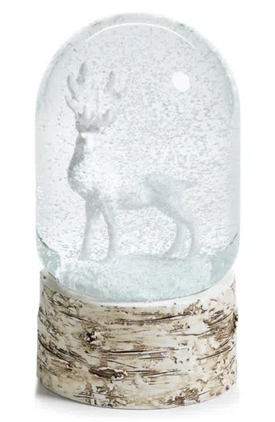 Zodax Sculpted Moose Snow Globe In White