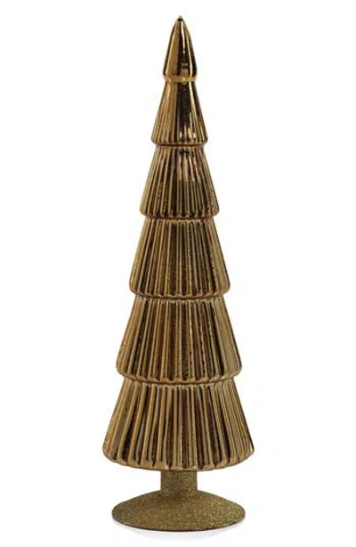 Zodax Set Of 2 Dembe Glass Tree Figurines In Gold