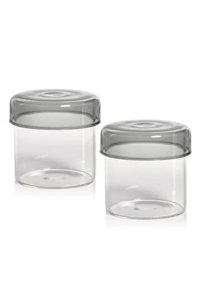 Zodax Set Of 2 Smoke Utility Glass Jars In Gray