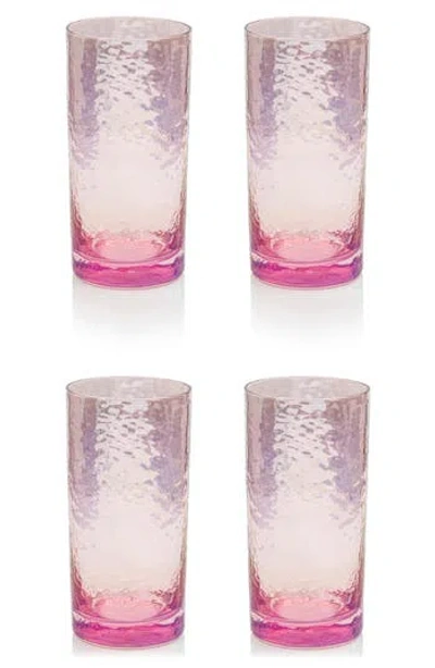 Zodax Set Of 4 Aperitivo Highball Glasses In Pink