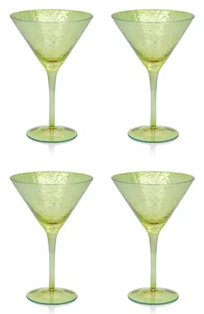 Zodax Set Of 4 Aperitivo Martini Glasses In Green