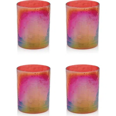 Zodax Set Of 4 Aperitivo Rock Glasses In Pink