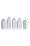 Zodax Set Of 6 Amsterdam Canal House Bone China Ornaments In White