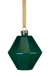 Zodax Set Of 6 Green Luster Faceted Ornaments In Green