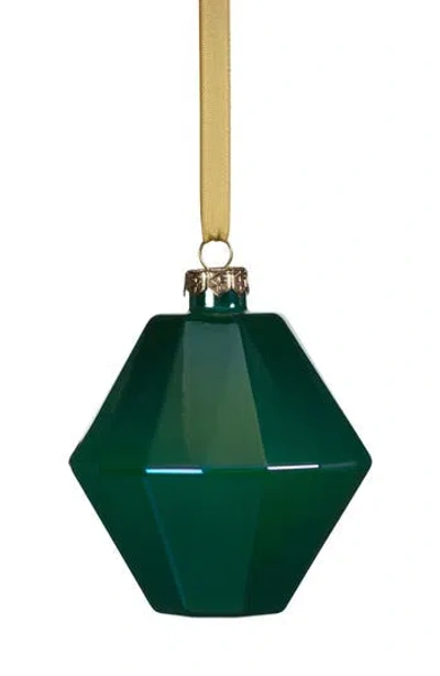 Zodax Set Of 6 Green Luster Faceted Ornaments