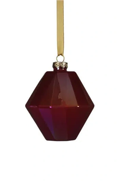 Zodax Set Of 6 Red Luster Faceted Ornaments In Purple