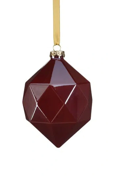 Zodax Set Of 6 Red Luster Faceted Ornaments In Burgundy