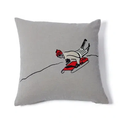 Zodax St. Moritz Glam Cotton Embroidered Throw Pillow In Wheat