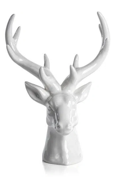 Zodax Stag Head Ceramic Figurine In White