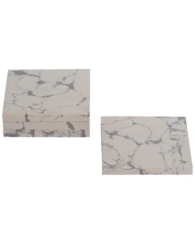 Zodax Stone Dust White Coasters In Gray