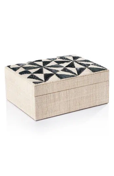Zodax Tenerife Raffia Decorative Box In White