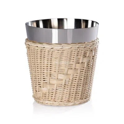 Zodax The Palmier Steel Wine Bucket In Light Beige,silver