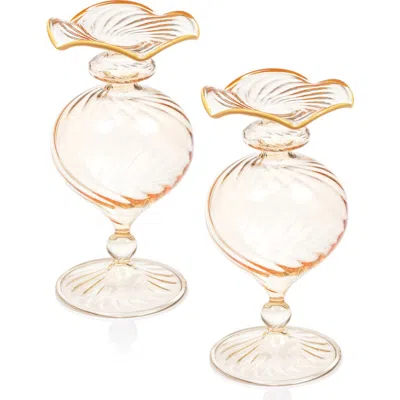 Zodax Treviso Optic Wave Set Of 2 Vases In White
