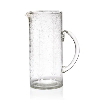 Zodax Tuscan Handmade Etched Glass Pitcher In Clear