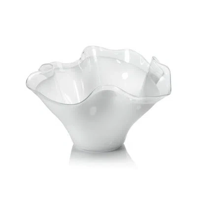 Zodax Vellerti Glass Abstract Decorative Bowl In Blue
