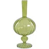 Zodax Vellum Set Of 2 Spiral Decorative Glass Vases In Green