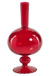 Zodax Vellum Set Of 2 Spiral Decorative Glass Vases In Red