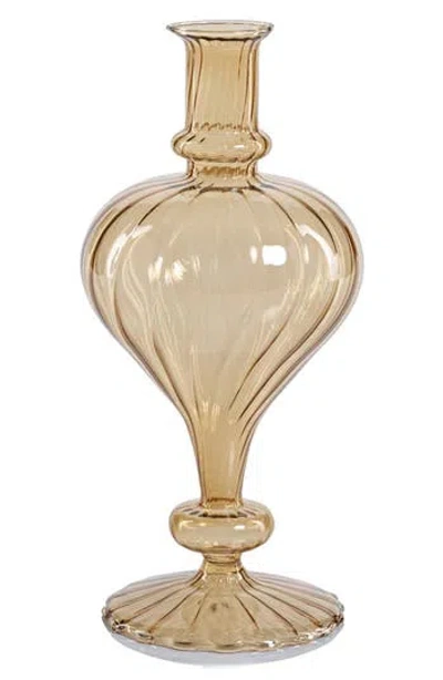 Zodax Vellum Set Of 2 Spiral Decorative Glass Vases In Brown