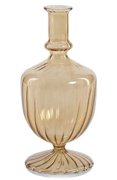 Zodax Vellum Set Of 2 Spiral Decorative Glass Vases In Brown