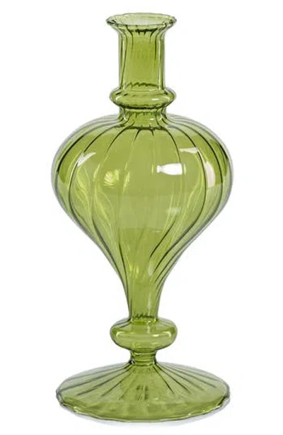 Zodax Vellum Set Of 2 Spiral Glass Vases In Green