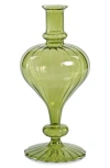 Zodax Vellum Spiral Footed Glass Vase In Green
