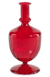 Zodax Vellum Spiral Footed Glass Vase In Red