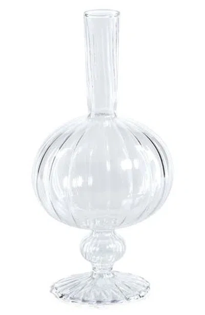 Zodax Vellum Spiral Footed Glass Vase In Transparent