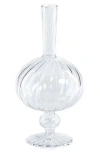 Zodax Vellum Spiral Footed Glass Vase In Transparent